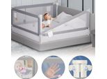 Jopassy Protezione Letto Bambini Protezione Letto Regolabile In Altezza 150Cm Protezione Anticaduta Letto Per Bambini, Protezione Letto Per Bambini Con Rete Arieggiata, Per Letto Famiglia E Lettino