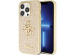 Guess Guhcp14Lhg4Sgd Iphone 14 Pro 6.1 ZłOty/Oro Custodia Rigida Glitter Script Big 4G