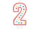 Amscan - Candela Di Compleanno, 2° Compleanno - Cera SG27987 (Taglia Unica) (Bianco/Rosso)
