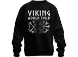 Viking World Tour Rune Vichinghe Nordic World Tour Adventure Unisex Felpa Pullover, Nero, Xl