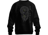 Vichingo Odino Occhio Giallo Valhalla Corvo Rune Nordiche Mitologia Felpa Unisex Pullover, Nero, Xxl