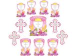 Amscan - Decorazioni Per Feste, Set Da 12 Pezzi Per La Comunione SG28341 (Taglia Unica) (Rosa/Bianco)