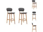 Vidaxl Sgabello Da Bar 2 Pz. Tessuto Grigio Scuro - Sgabello Da Bar