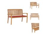 Vidaxl Panca Da Giardino Impilabile Con Cuscino 128,5 Cm In Teak Massiccio - Panche Da Giardino