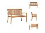 Vidaxl Panca Da Giardino Impilabile A 2 Posti 128,5 Cm In Legno Massiccio Di Teak - Panche Da Giardino