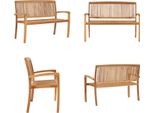 Vidaxl Panca Da Giardino Impilabile A 2 Posti 128,5 Cm In Legno Massiccio Di Teak - Panca - Panche - Panche Da Giardino - Panche Da Giardino