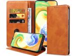 Smartphonica Samsung Galaxy A04S Custodia In Ecopelle Con Chiusura Magnetica E Porta Carte A Libro - Marrone