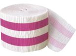 Unique Party - Con Strisce - Festoni, Carta Crespa SG29896 (Taglia Unica) (Rosa Acceso/Bianco)
