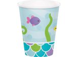 Creative Party - Sirena - Tazza Monouso 8 Pezzi - Cartone SG31119 (Taglia Unica) (Blu/Verde)