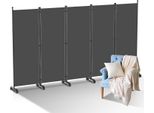 Jopassy Schermo Su Rotelle 5 Pezzi Antracite 284X181 Cm Divisorio Per Esterni Giardino Parete Divisoria Spagnola Parete Divisoria Per Ambienti