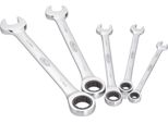 Vigor V2820 Set Di Chiavi A Cricchetto Combinate ∙ Lunghe ∙Profilo Esagonale Esterno, Profilo Esagonale Doppio Esterno ∙ Numero Di Utensili: 5