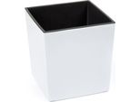 Vaso Da Fiori Lamela | Juka | Con Inserto | Bianco | 25 Cm