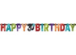 Amscan - Bandiera Da Lettera, In Lamina, 30° Compleanno SG28209 (Taglia Unica) (Colorato)
