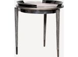 Casa Padrino Tavolino A 3 Gambe Grigio / Nero / Bronzo Ø 53 X H. 55,16 Cm - Tavolino Rotondo Da Salotto - Tavolo D'albergo - Mobili Da Salotto - Mobili D'albergo - Qualità Lusso