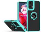 Custodia Per Motorola Moto G24 / G04 Traslucida Opaca In Tpu Con Supporto Ad Anello E Supporto Blu