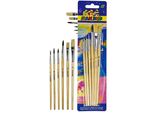 Set Di Pennelli In Setola Naturale Con Manico In Legno 6 Pezzi Flamingo