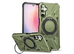 Per Samsung Galaxy A24 4G / A25 5G Magsafe Shock Magnete Anello Protettivo Copertura Del Telefono Cellulare Caso Verde Scuro