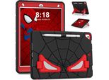 Custodia Protettiva Per Ipad 10.2 2021/2020/2019, Ipad 9°/8°/7° Generazione, Robusto Supporto Antiurto Per Bambini Ragazzi Nero Rosso