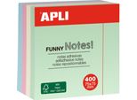 Apli 10972 Cubo Per Note Adesive Apli "Funny Notes!"", 75 X 75 Mm, Assortito"