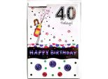 Floreale - Biglietto Di Compleanno "40 Oggi!"" - Cartoncino SG32998 (Taglia Unica) (Bianco/Colorato)"
