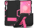 Custodia Per Samsung Galaxy Tab S9/S9 Fe 11/10.9" SM-X710/X716B/X718U/X510 2023, Custodia Protettiva Robusta Ibrida A Tre Strati Con Supporto Nero Rosa"
