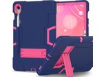 Custodia Per Samsung Galaxy Tab S9/S9 Fe 11/10.9" SM-X710/X716B/X718U/X510 2023, Custodia Protettiva Ibrida A Tre Strati Resistente Agli Urti Con Supporto Blu Rosa"