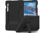 Custodia Per Samsung Galaxy Tab S9/S9 Fe 11/10.9" SM-X710/X716B/X718U/X510 2023, Custodia Protettiva Ibrida A Tre Strati Resistente Agli Urti Con Supporto Nero"