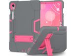Custodia Per Samsung Galaxy Tab S9/S9 Fe 11/10.9" SM-X710/X716B/X718U/X510 2023, Custodia Protettiva Robusta Ibrida A Tre Strati Antiurto Con Supporto Gris Pink"