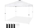 Succebuy 10X10 Ft Pop-Up Canopy Tent, 250Dpoliuretanosilver Coated Tarpaulin, Parasole Impermeabile Con Borsa Avvolgibile Portatile E 4 Sacchi Di Sabbia, Per Feste All'aperto, Campeggio, Eventi Commerciali, Bianco