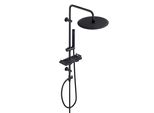 Joho Colonna Doccia Acciaio Inox Senza Miscelatore Regolabili Nero Idromassaggio Asta Doccia Set Doccia Pioggia Soffione E Porta Ogetti Mensola D30Cm