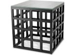 Tavolino Casa Padrino Con Piano In Vetro Nero H. 54,5 Cm