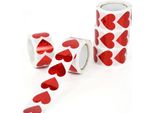500 Confezioni Di Adesivi A Forma Di Cuore - Perfetti Per San Valentino, Matrimoni E Progetti Artigianali. Adesivi A Forma Di Cuore Rosso - Heartsticker