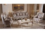 Casa Padrino Set Di Mobili Da Salotto Barocco Marrone / Bianco / Oro