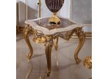 Casa Padrino Tavolino Barocco Bianco / Marrone / Oro H. 60 Cm