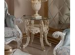 Casa Padrino Tavolino Barocco Con Piano In Vetro Crema/Oro H. 60 Cm