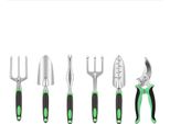 Inf Set Di Attrezzi Da Giardino 6 Pezzi: Pale E Cesoie In Alluminio Verde