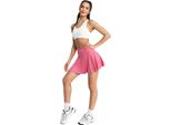Tennis Skort - Gonna Sportiva Da Donna Con Pantaloncini E Borsa - Skortify Rosa L/Xl