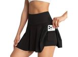 Tennis Skort - Gonna Sportiva Da Donna Con Pantaloncini E Borsa - Skortify Nero L/Xl