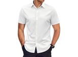 Camicia Uomo A Manica Corta Elasticizzata, Antipiega, Traspirante - Brillshirt Bianco Xxl