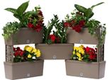 Bama Brick Koppelbare Plantenbakken 75L 59X23X27 Cm 5 Stuks Taupe