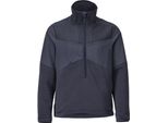 Pullover In Pile Con Zip Corta E Fodera Nero-Blu, Taglia Xl Mascot 22005-681-010