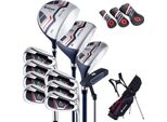 Set Completo Di Mazze Da Golf Da Uomo Costway, Set Di Mazze Da Golf Da 11 Pezzi Per Destrorsi Con Copertura Antipioggia Blu