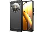 Custodia Per Realme 12+ 5G In Silicone Tpu Morbido, Fibra Di Carbonio, Custodia Protettiva Antiurto Nera