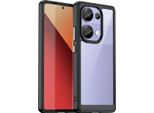 Custodia Per Xiaomi Redmi Note 13 Pro 4G Trasparente, Antiurto Tpu Silicone Custodia Protettiva Nero