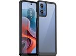 Custodia Per Motorola Moto G34 Trasparente, Antiurto In Silicone Tpu Protettivo Nero