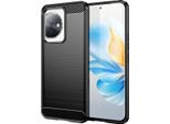 Custodia Per Honor 100 In Morbido Silicone Tpu, Fibra Di Carbonio, Custodia Protettiva Antiurto Nera