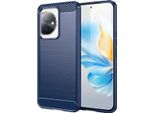 Custodia Per Honor 100 In Morbido Silicone Tpu, Fibra Di Carbonio, Custodia Protettiva Antiurto Blu