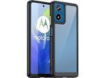 Custodia Per Motorola Moto G04 / G24 Trasparente, Antiurto Tpu Silicone Custodia Protettiva Nero