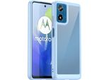Custodia Per Motorola Moto G04 / G24 Trasparente, Antiurto Tpu Silicone Custodia Protettiva Blu