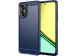 Custodia Per Realme C67 4G In Silicone Tpu Morbido, Fibra Di Carbonio, Custodia Protettiva Antiurto Blu